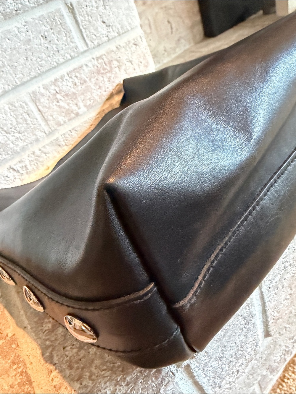 Madewell Black Studded Leather Tote with Matching Zip Wallet - Picture 5 of 8
